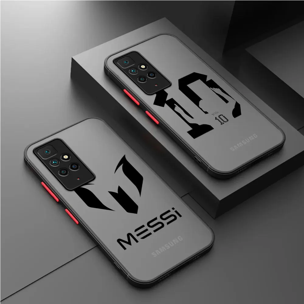 Case For Xiaomi Redmi Note 11 10 Pro 12 13 12S 11S 10S 9 9S 8 10C 9A 9C 8T 9T PC Hard Funda Phone Cover Football Man M-Messi 10