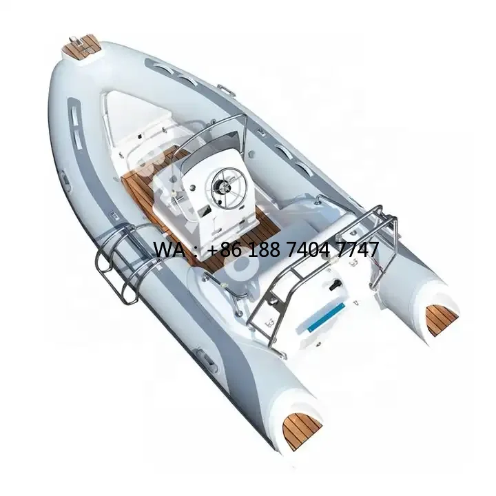 Hot selling fiberglass rib fishing boat 430cm black white inflatable boat for sport fishing recreation