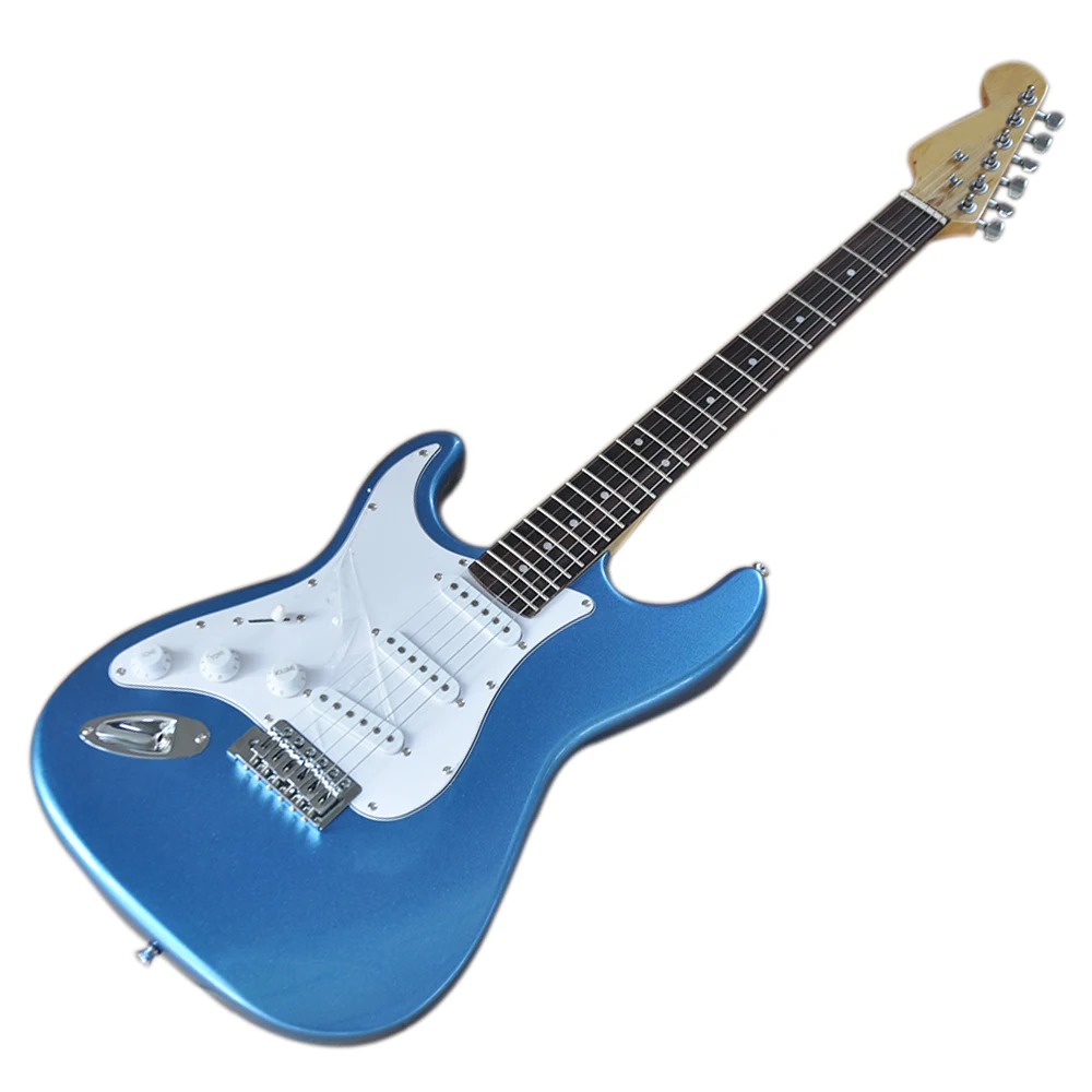 

Factory Outlet- 6 Strings Left Handed Metallic Blue Electric Guitar with Rosewood Fingerboard