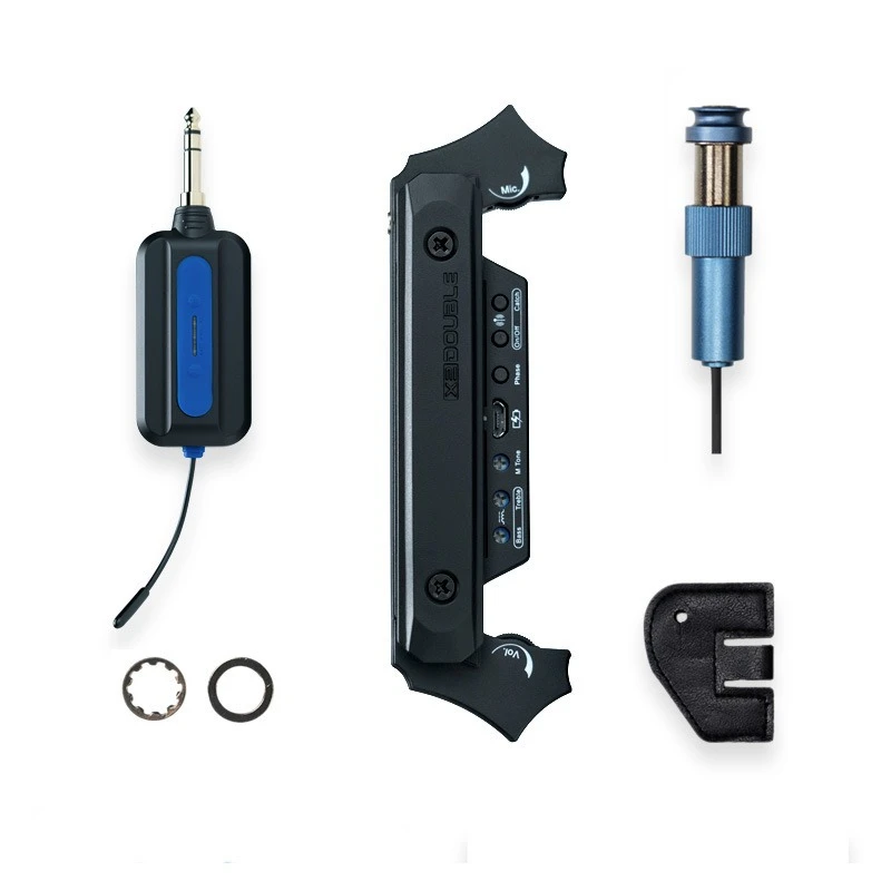 

2025 Guitar Wireless Pickup Bluetooth Hole-free Folk Electric Box Wired Connection Speaker Sound Hole