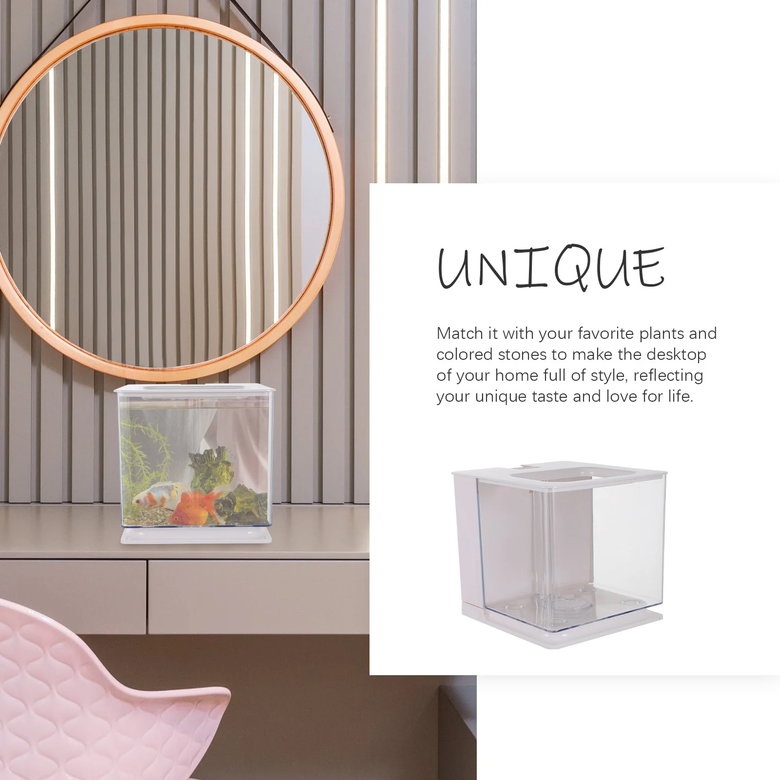 

Acrylic Transparent Small Fish Tank Desktop Fry Hatching Container Fish Rearing Aquarium Labor-Saving Self-Cleaning Tank