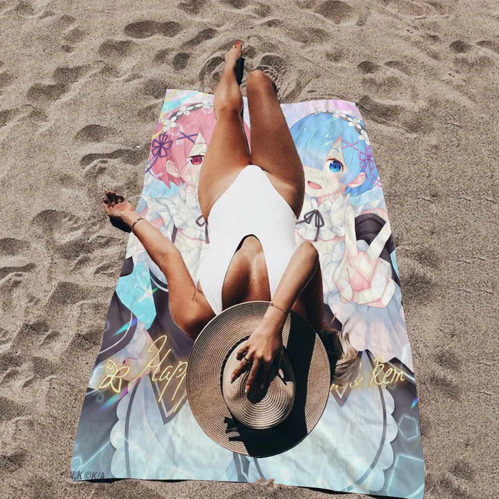 

Zero Rem&Ram Anime Microfiber Beach Towel Absorbent Quick Dry Soft Yoga Swimming Resort Mountain Climbing Towel