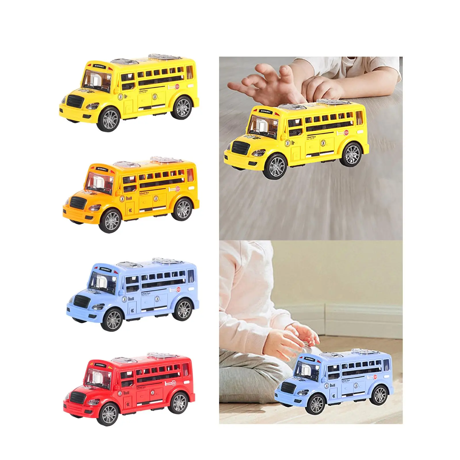 Bus jouet enfants voiture jouet porte ouvrable enfants cadeau retirer voiture inertie voiture véhicules pour adolescents enfants préscolaire garçons filles cadeau