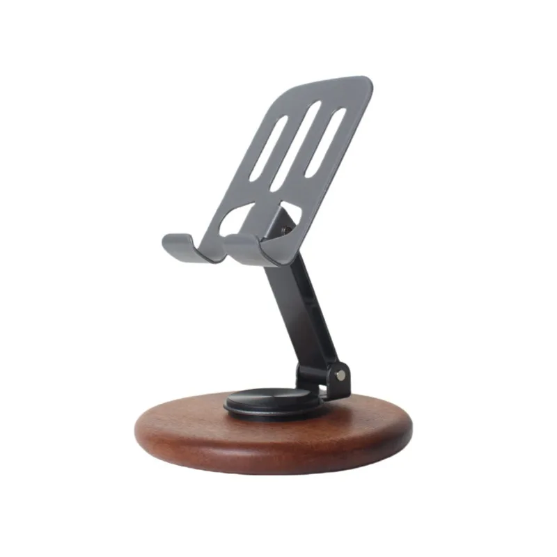 

The new solid wood desktop mobile phone holder rotates 360 degrees, and the live broadcast convenient