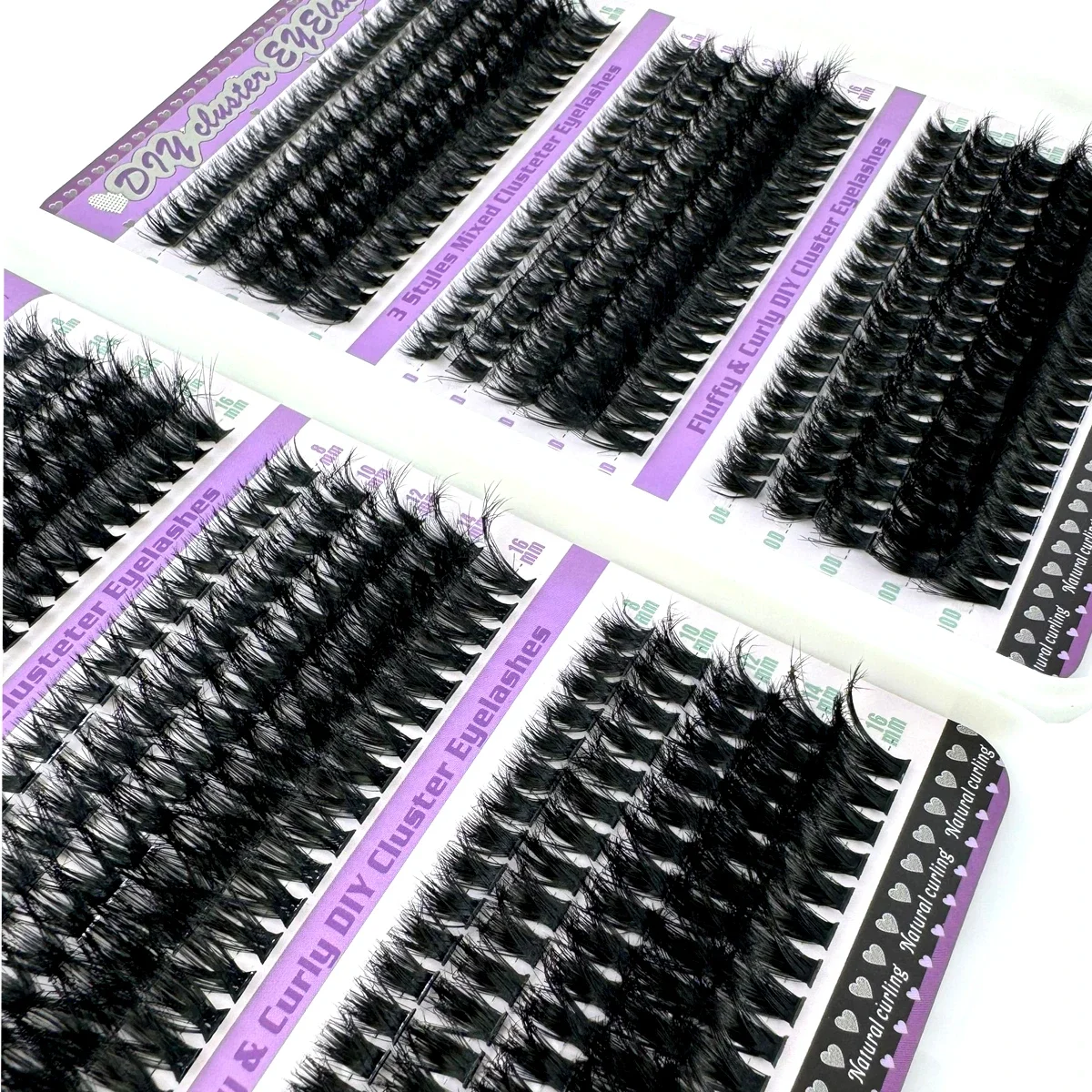 600 pz Ciglia Individuali Libro Cluster Estensioni 60D/80D/100D Naturale Lungo FAI DA TE a Casa Cluster Ciglia Strumenti di Trucco False Cils