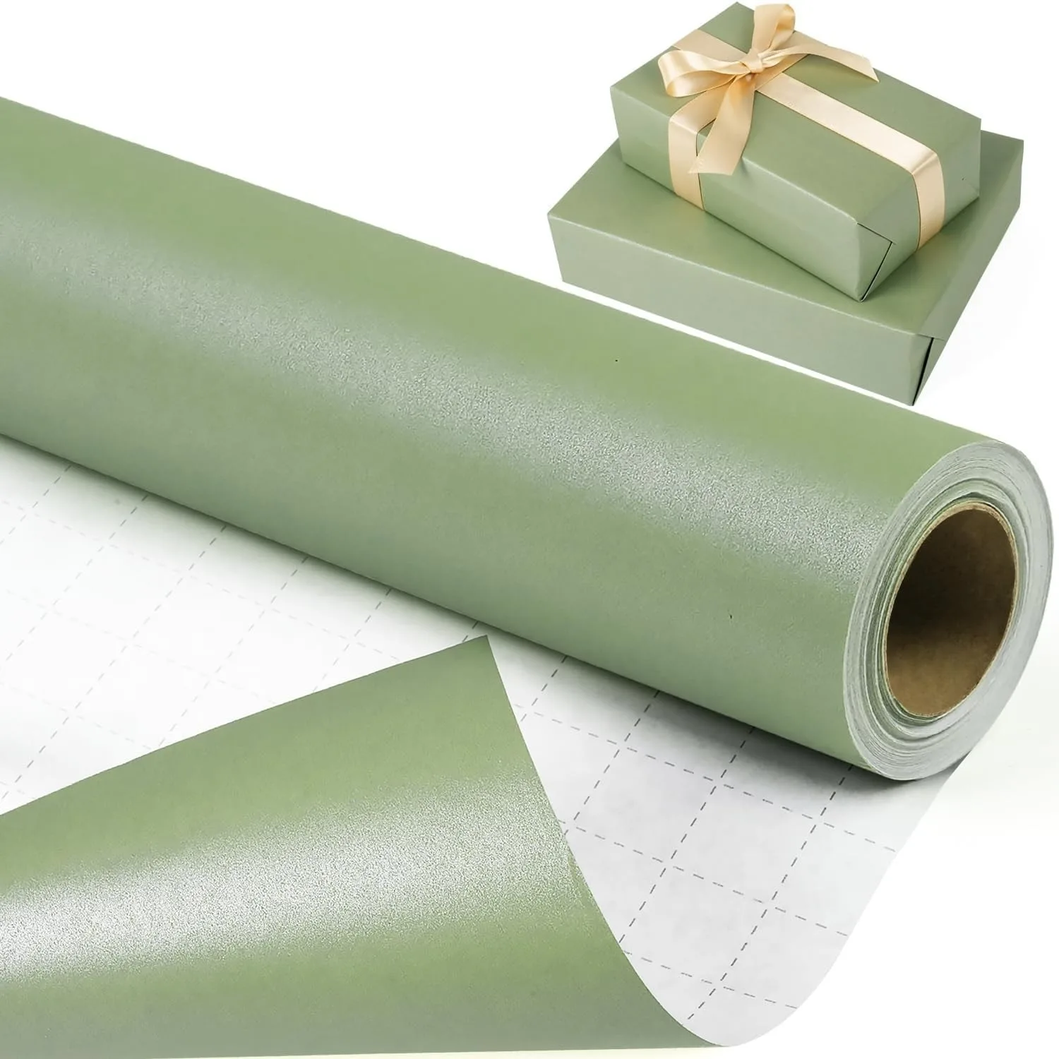 3-Meter Green/Pink Packaging Paper, Suitable for Birthday Party Gifts, Wedding Occasions, Holiday Gifts, with Elegant Design
