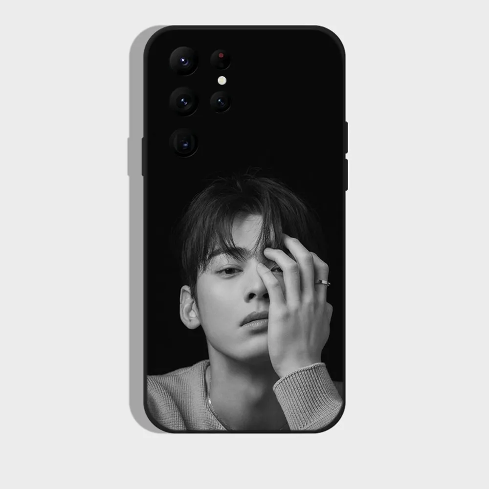 Kpop Cha EunWoo Phone Case for SamsungS23,S22,S21,S20 Ultra Pro S10,S30Plus,20 Ultra Black Cover