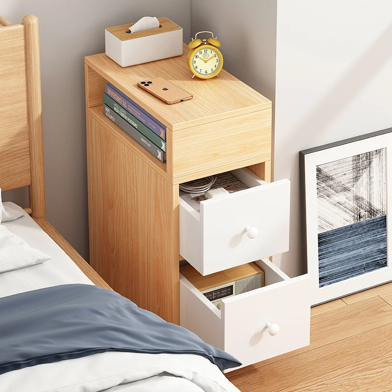 Premium Super narrow bedside table simple modern bedroom crevice cabinet
