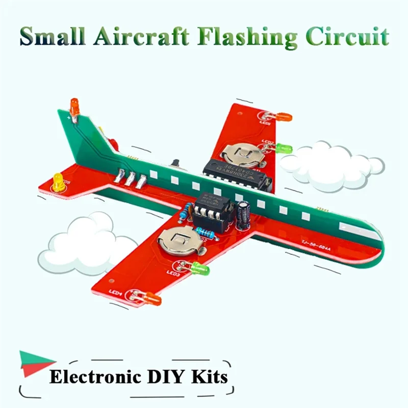 

AA76-Small Aircraft Flash Circuit Cd4017 Flow Lamp DIY Welding Practice Circuit Board Parts
