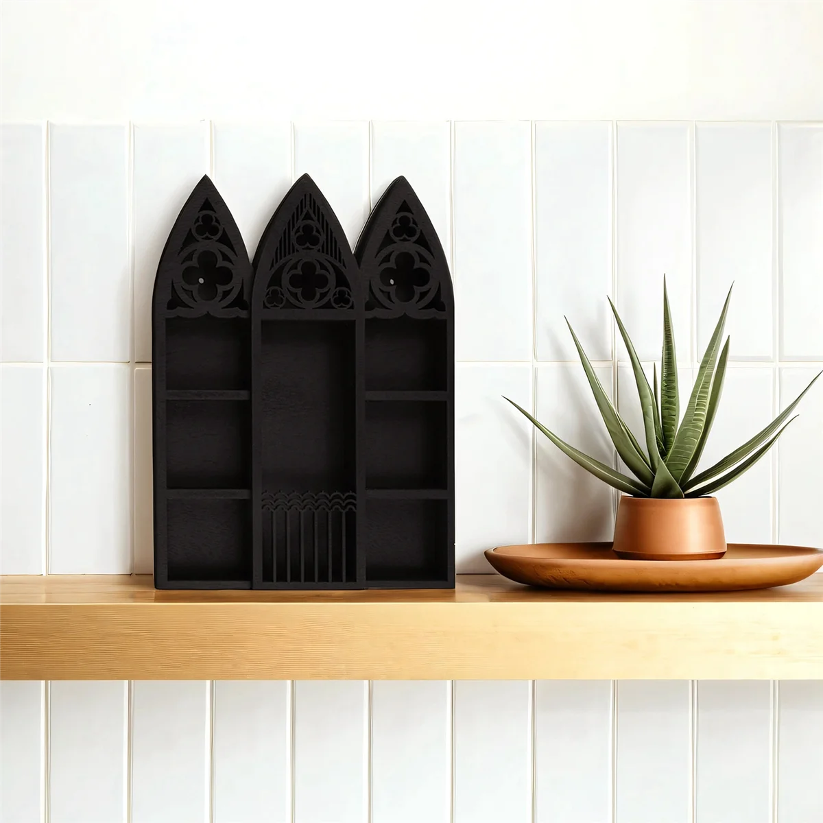 Wooden Storage Shelf for Essential Oil Rack for Home Bedroom Living Room Display Stand