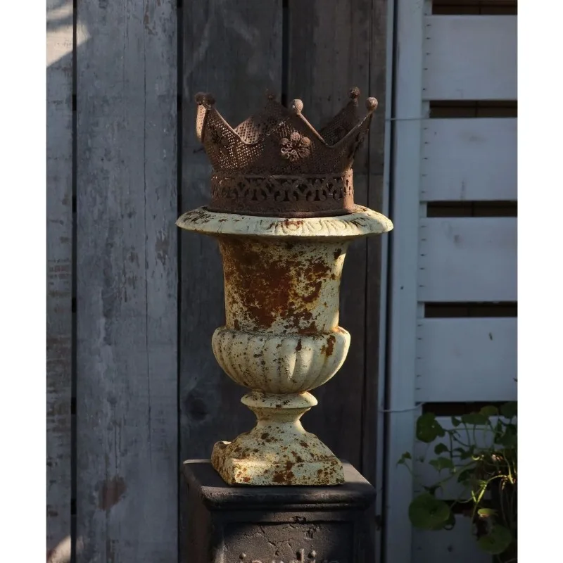 Imitation cast iron rust wine glass flower pot small size desktop gardening groceries decorative ornaments handicrafts