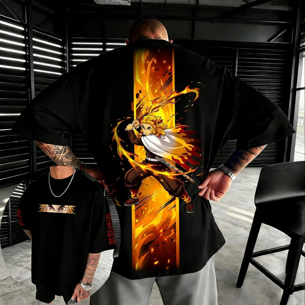 Übergroßes Unisex-T-Shirt aus reiner Baumwolle, Demon Slayer Kochou Shinobu, 2026, Sommer, neues Produkt, Anime-bedrucktes, lässiges, kurzärmeliges Oberteil – Detail 4