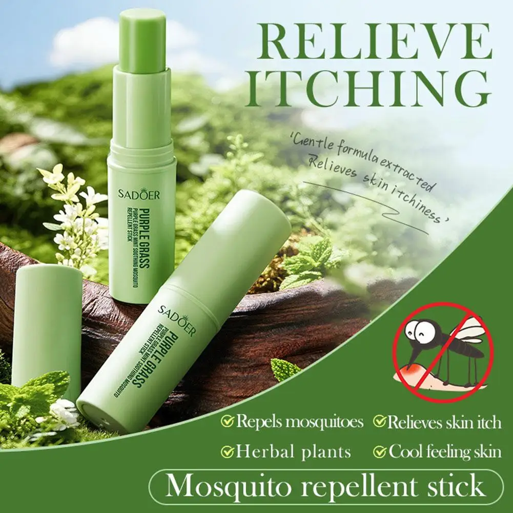 Natural Peppermint Mosquito Repellent Stick Cooling Soothing Anti-Itch Roll On Portable Insect Bite Relief Stick For Outdoor