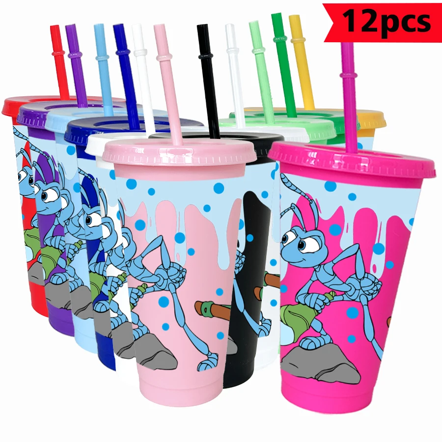

12PCS/pack Disney, Locust, Polka Dot 26oz multi-color plastic water cup party drink set birthday/back to school gift