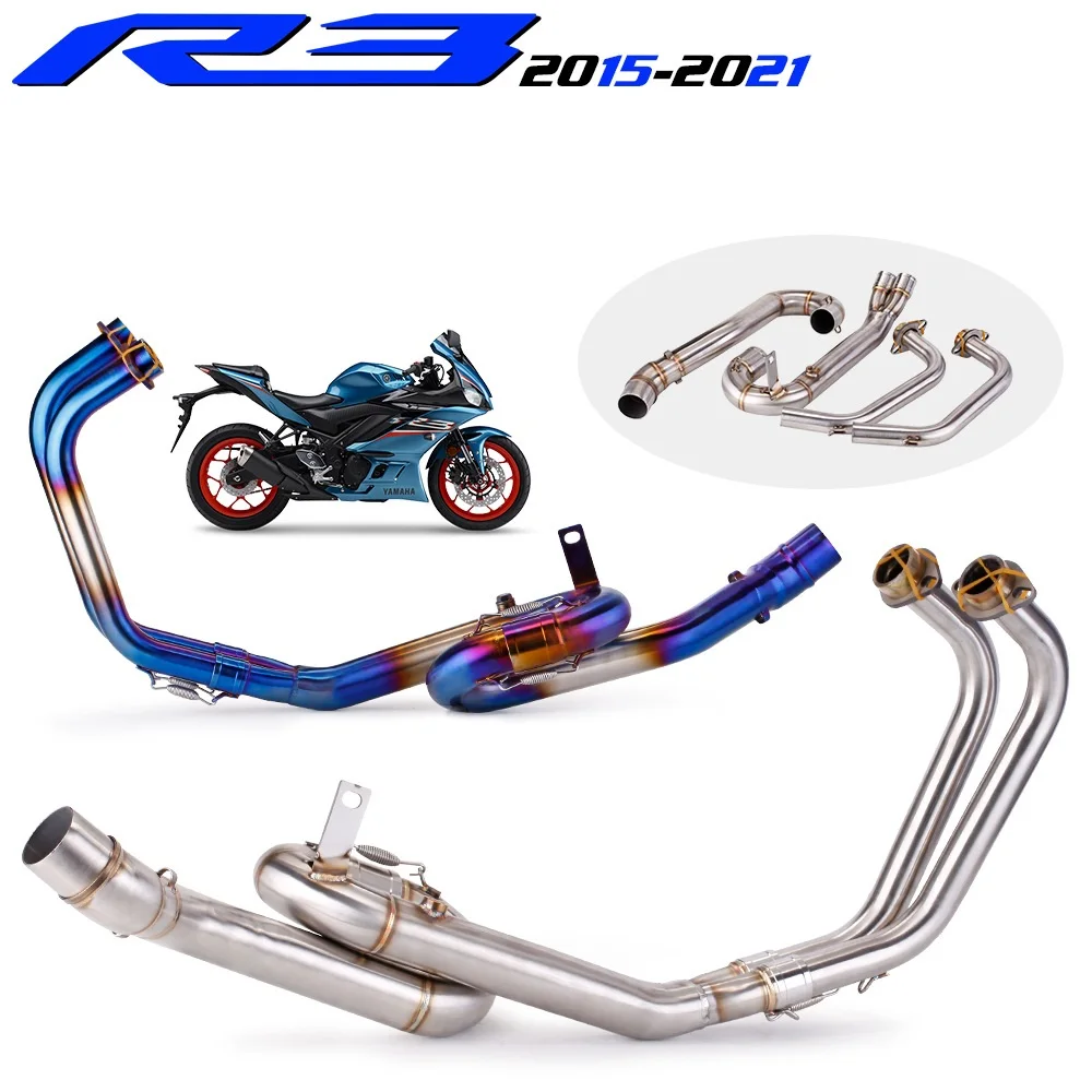 YZF R25 R3 MT03 Full Exhaust System pipe middle pipe slip on for YAMAHA YZF MT03 R25 R3 2015 2016 2017 2018 2020 without exhaust