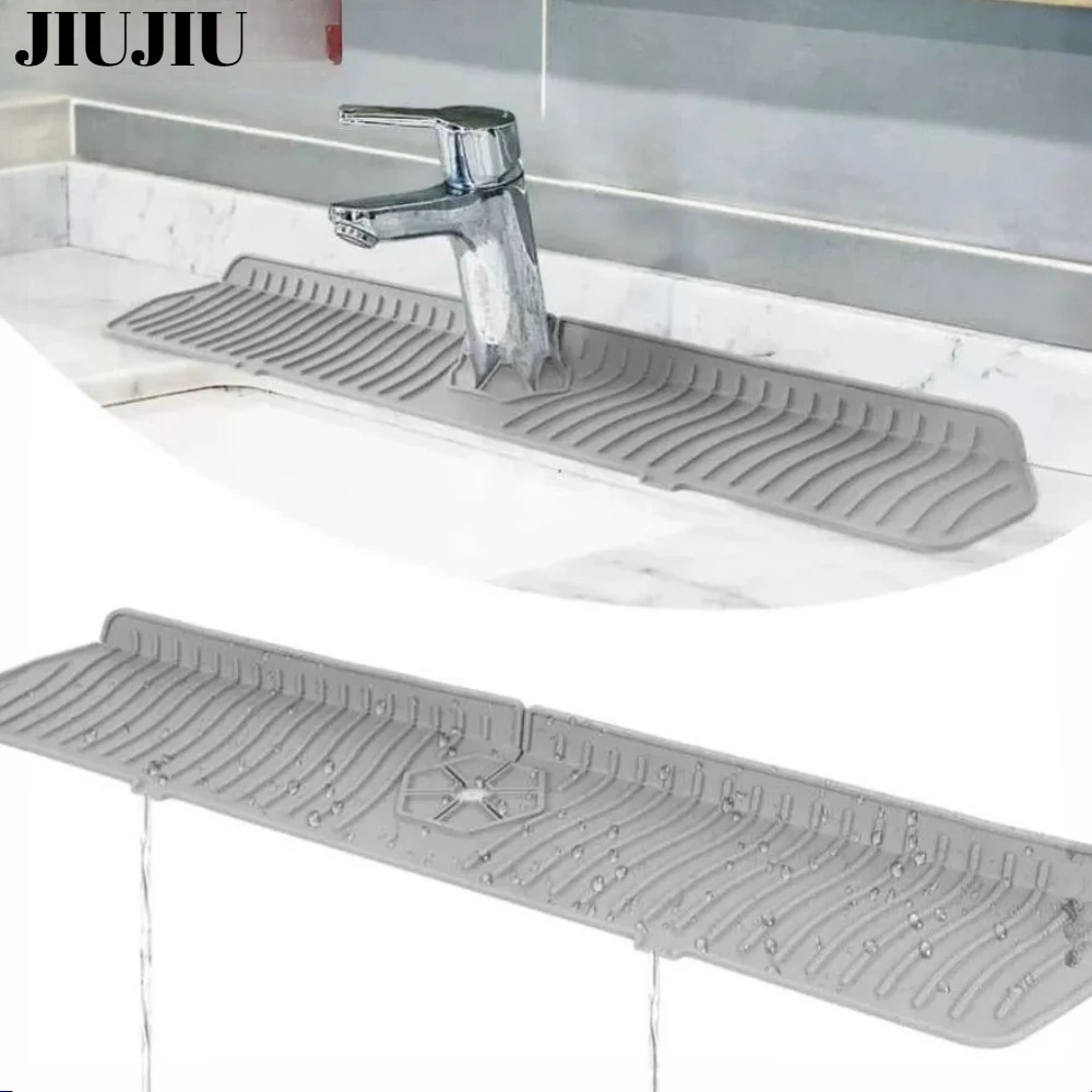 Non‑Slip Silicone Faucet Drip Catcher Mat Quick Draining Design Kitchen Sink Countertop Water Spill Prevent Pad Toilet Vanity