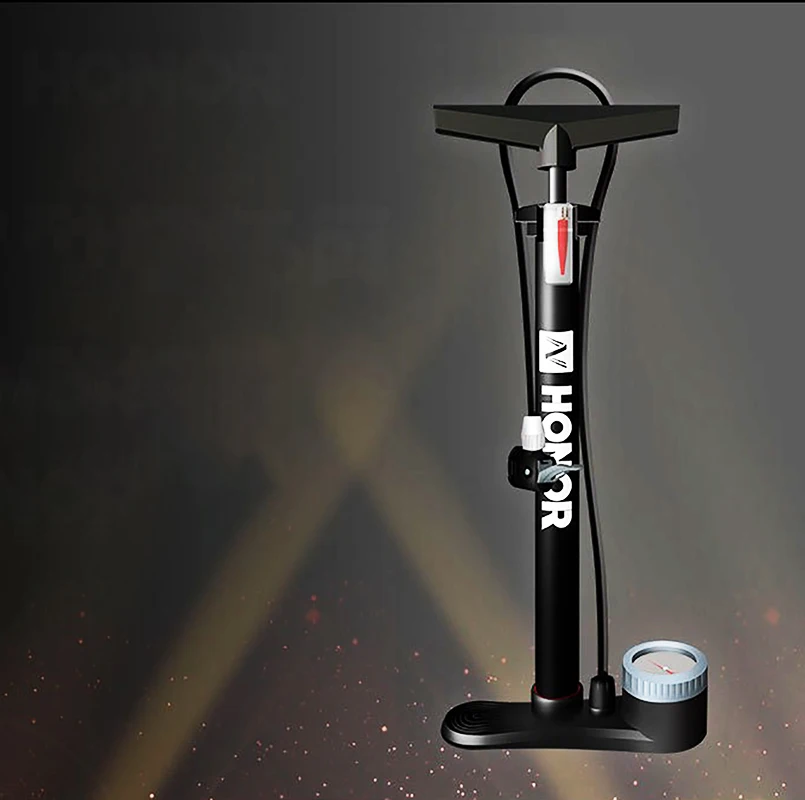 

Bicycle Floor Pump 160psi Bike Air Pump With Gauge Presta & Schrader Valves Tire Tube Inflator With Multifunction Ball Needle