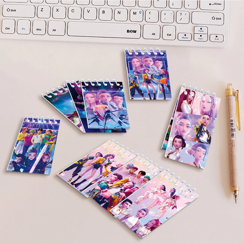Kpop شيطان هنتر دفتر هدايا الحفلات رومي ميرا زوي الموثق أنيمي نمط ملصقات لوازم مكتبية هدايا Kpop للطلاب