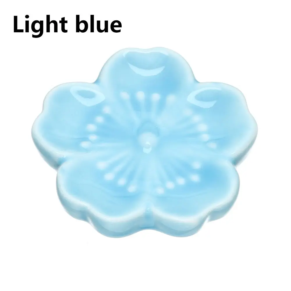 New Spoon Fork Chopstick Rest Tableware Ceramic Chopsticks Holder Sakura Blossoms Colorful