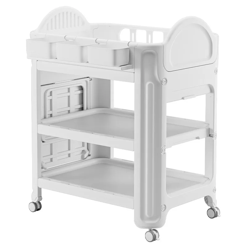 2 in 1 Infant Diaper Changing Table & Bath Table Baby Care Cribs With Wheels