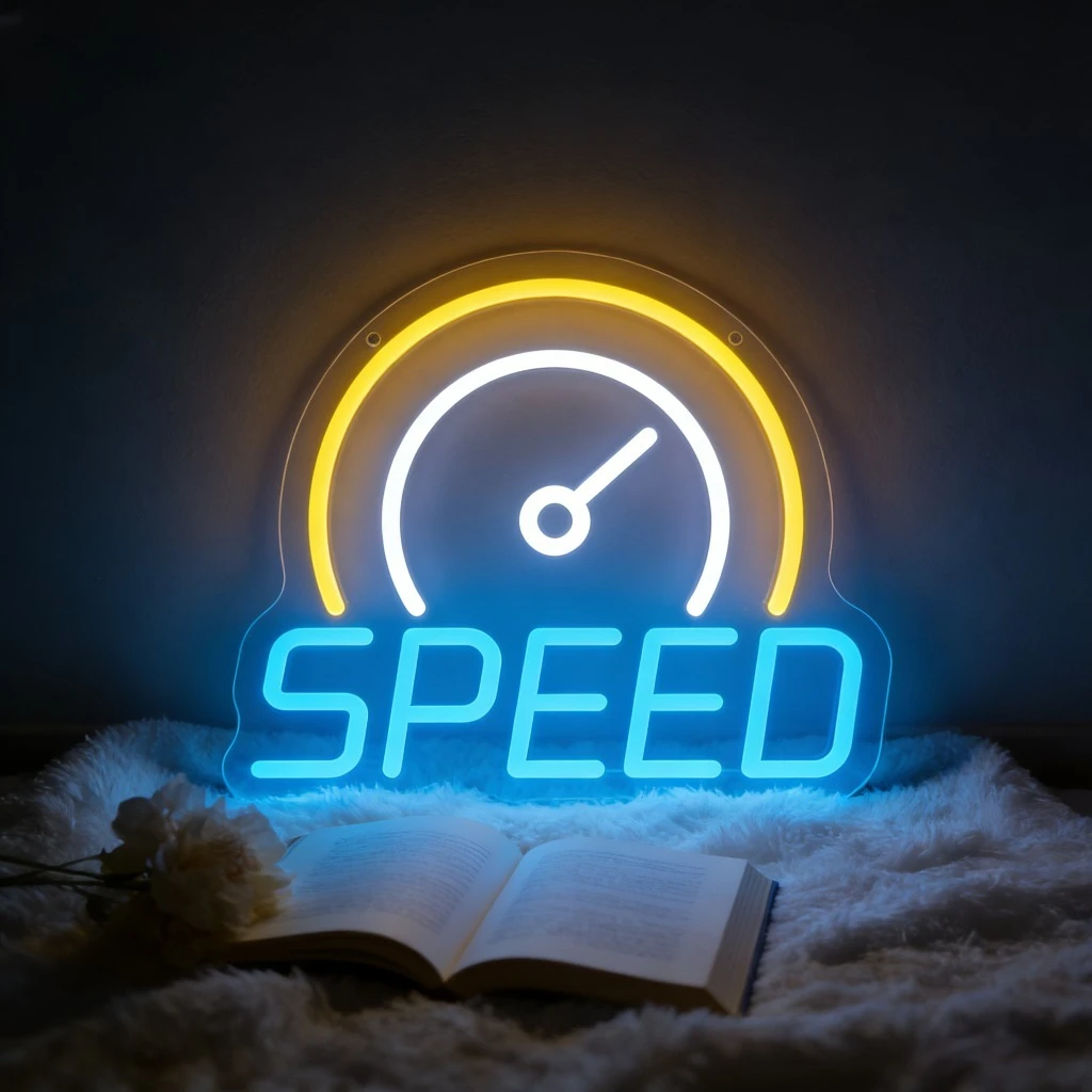 スピードネオンライトサイン-usb電源調光可能ネオンサイン-レーシングウォールデコレーション-男の子の部屋-ゲームルーム-レーシングテーマの寝室-マンケーブ用
