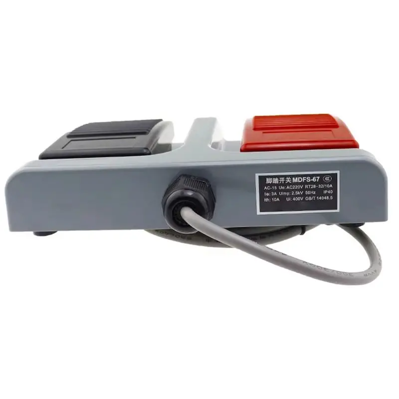 A84E-Momentary Plastic Foot Switch Two-Way Flip With 10A/220V AC Wire Self Resetting With USB Interface