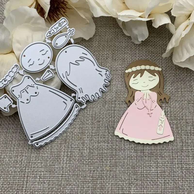 New Boy girl praying Metal Cutting Dies For DIY Scrapbooking Decorative Embossing Handcraft Die Cutting Template Mold