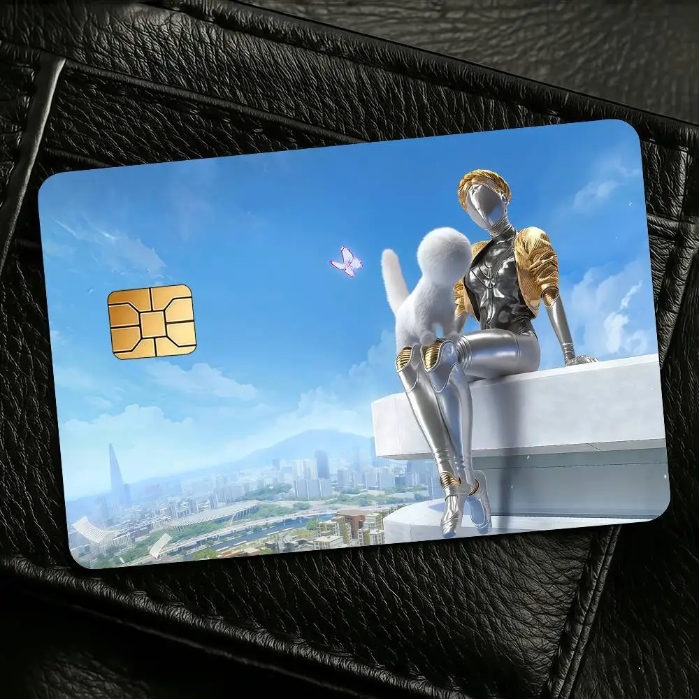 Game A-Atomic H-Heart Credit Skin Cover Card Stickers 4PCS Film Bus Pass Front Decoration Bank Debit Waterproof