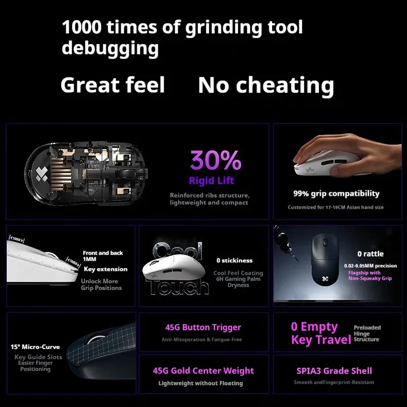 XIBERIA EX مزدوج 8K PAW3950 الاستشعار الشمال 52840 الرائد تحكم 0.125 مللي ثانية 8000 هرتز FPS للألعاب قوالب الرياضة الإلكترونية خفيفة الوزن