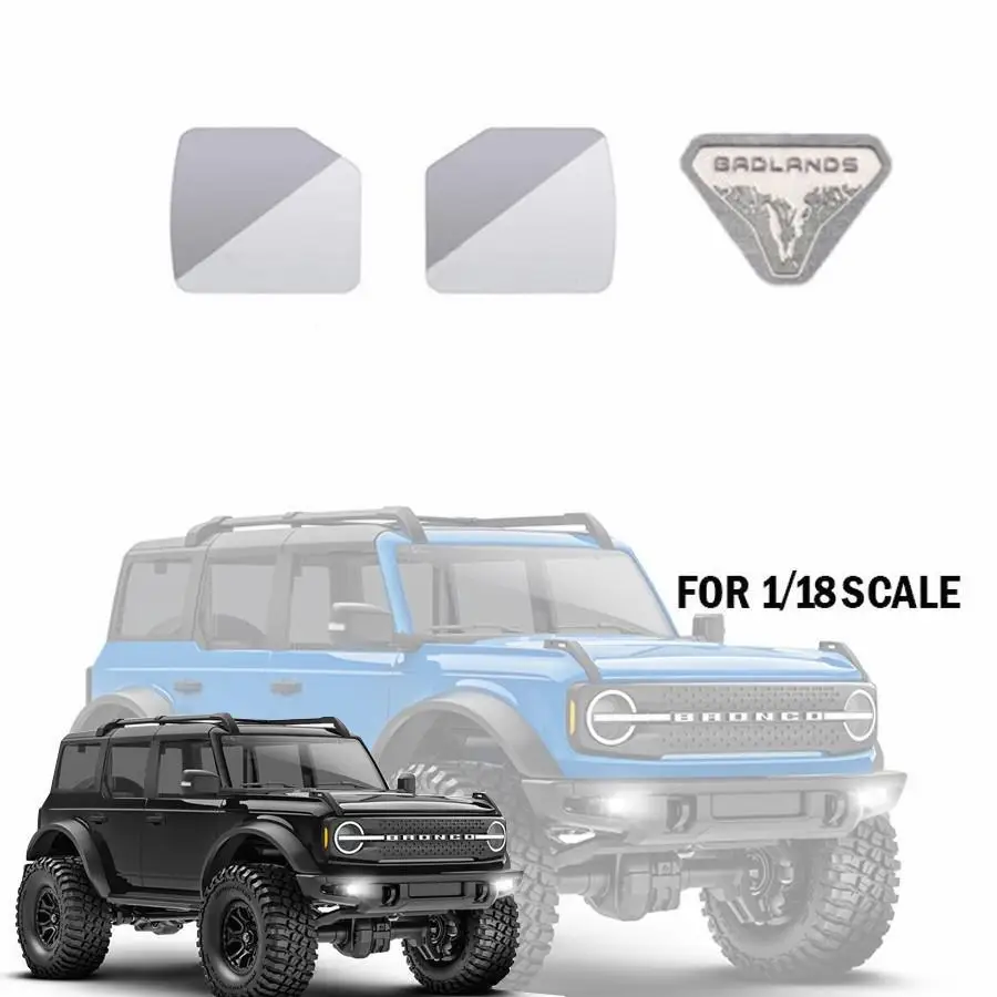 TRX4-M 1 Set Stainless Steel Reflective Rear View Lens Accessories for 1/18 RC Crawler Car Trax/as TRX4M Bronco Upgrade Parts