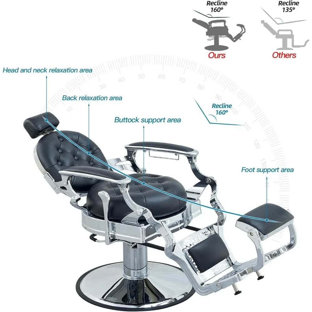 كرسي الحلاق Antlu كرسي صالون مصفف الشعر، كراسي تصفيف الشعر عتيقة شديدة التحمل بوزن 700 رطل لتدليك الوشم التجميلي في صالون الحلاقة