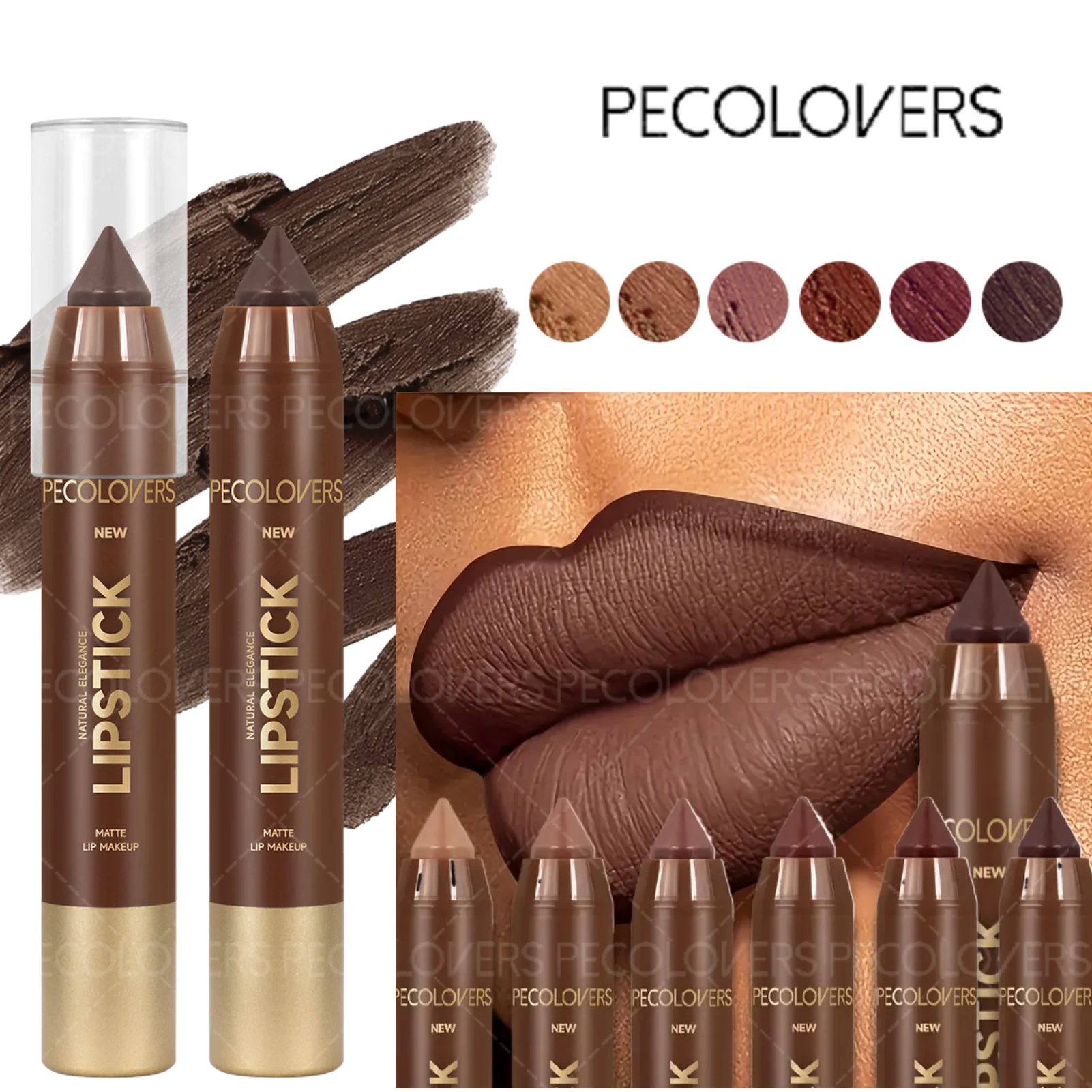 1 lápiz labial con acabado mate de larga duración, resistente al agua e hidratante, textura de brillo de labios de terciopelo, adecuado para todo tipo de piel