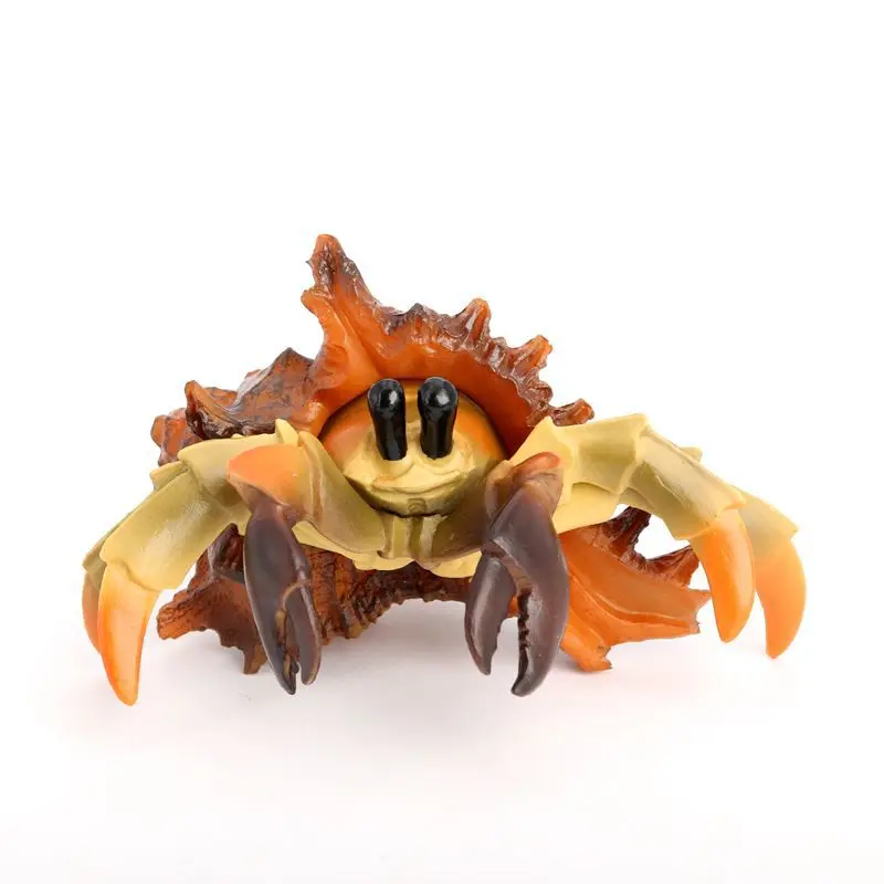 محاكاة النماذج البيولوجية لأرضية البحر البحرية حيوانات بلاستيكية صلبة، سلطعون الناسك، ألعاب السلطعون، زينة هدايا للأطفال #3