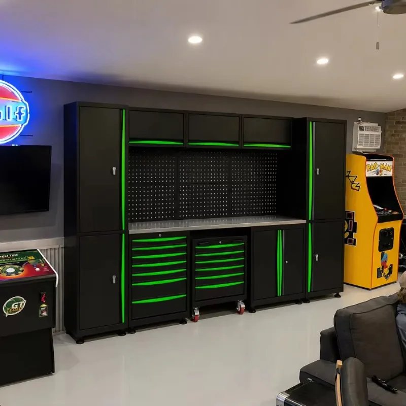 OEM/ OBM Customizable Heavy Duty Garage Cabinets Workbench System 500kg Load Capacity for Automotive Repair Workshop