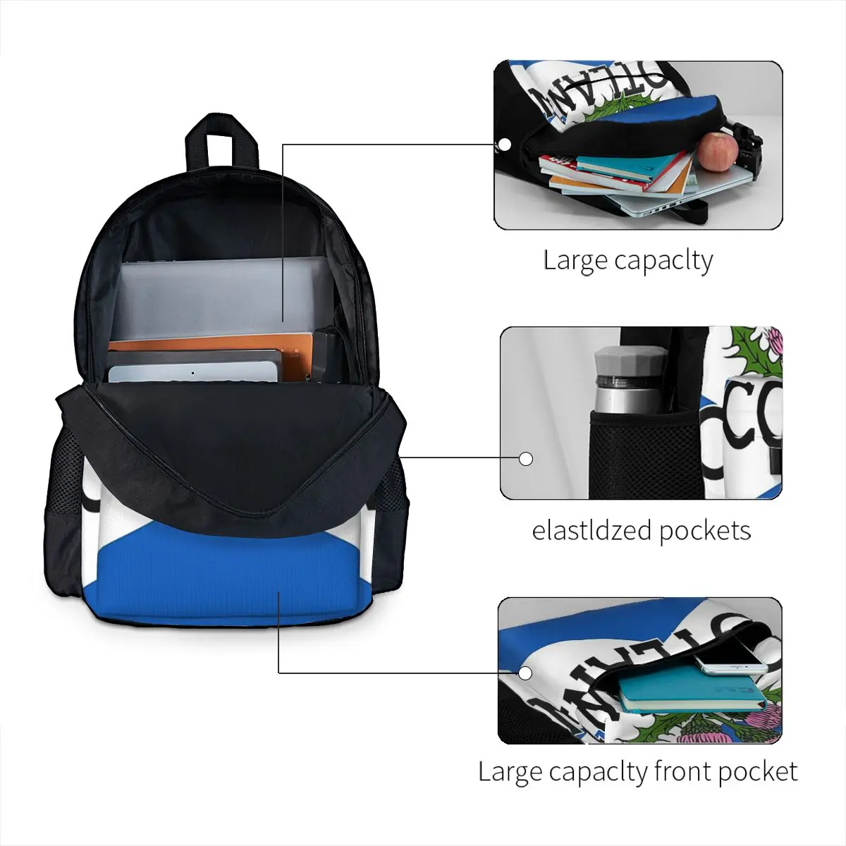 Scottish Pride Backpack Hot Sale Daypack Large Capacity Kids BookBag School Bag Shoulder Bags for Men Women