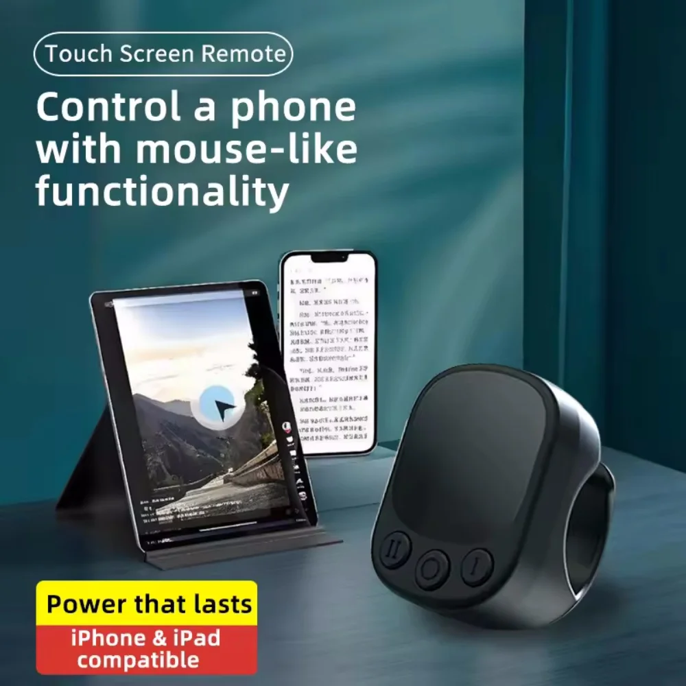 Smart Mouse Ring Remote Control with Touchpad Automatic Screen Clicker Continuous Clicker Scrolling Remote Control for Computers