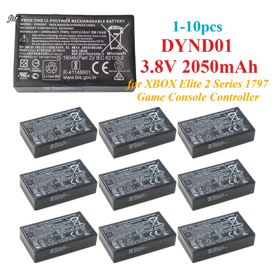 1-10pcs DYND01 3.8V 2050mAh for Microsoft XBOX Elite 2 Series 1797 Game Console Controller Battery Capacitor Integrated Circuit