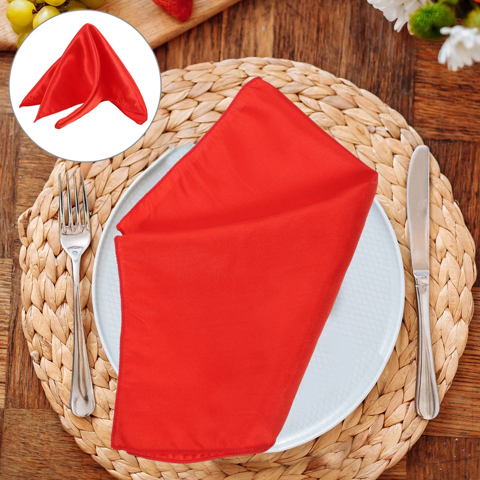 

Red Cloth Napkins Set Dinner Linen Napkin for Wedding Party Restaurant Home Holiday Christmas Decor Kitchen Dinning