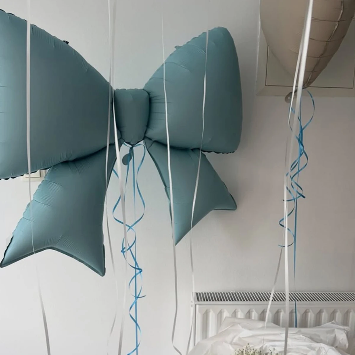 Blue Bow Balloon and Bear Balloon Set Blue Balloon for Shower, Baby Party, Birthday Party Decoration - view 4