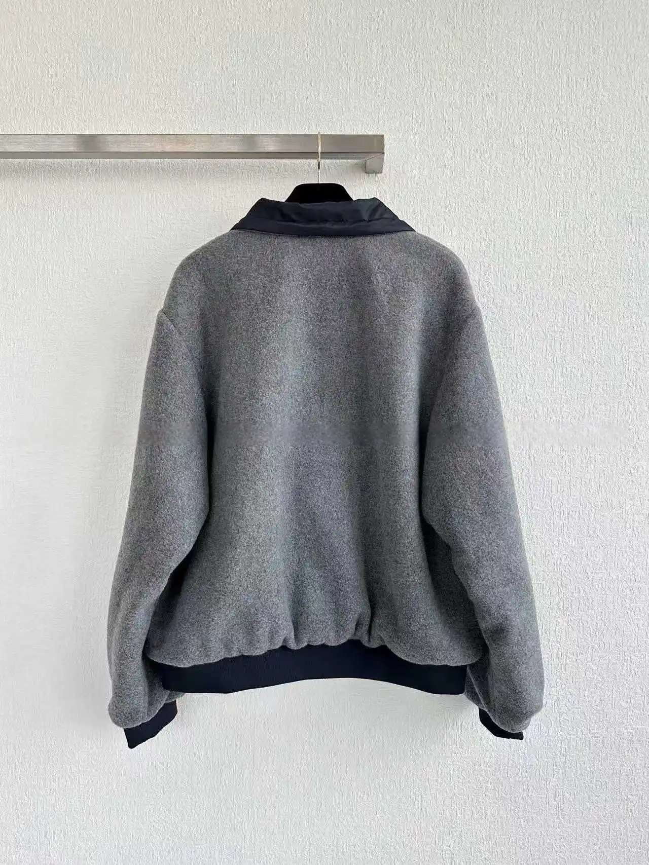 Women's Reversible Letter Embroidery Jacket, Celebrity Same Style Fashion Bomber Baseball Sweatshirt