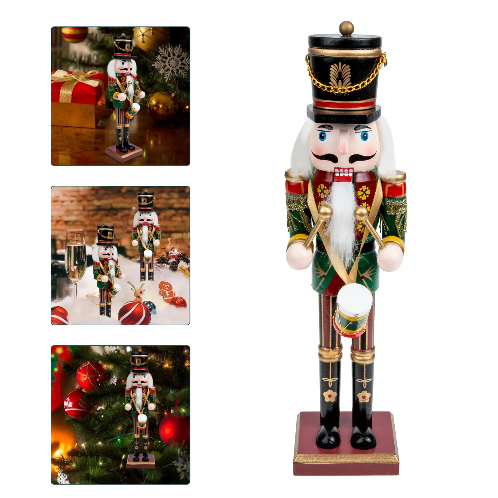 

Wooden Christmas Nutcracker Decor for Tabletop Holiday Display Xmas Party Centerpiece Home Kitchen Decoration Christmas Gift