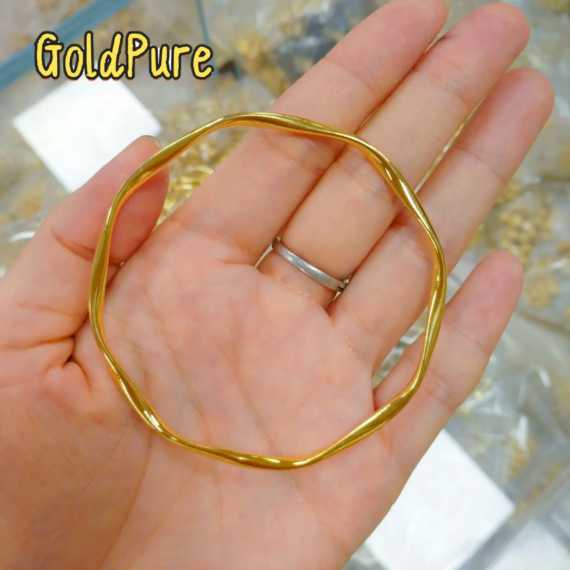 

Goldpure Luxury 24K 9999 Pure Gold real gold Mobius Bracelet Love Endless Loop Bracelet Women's Closed Mouth Bracelet
