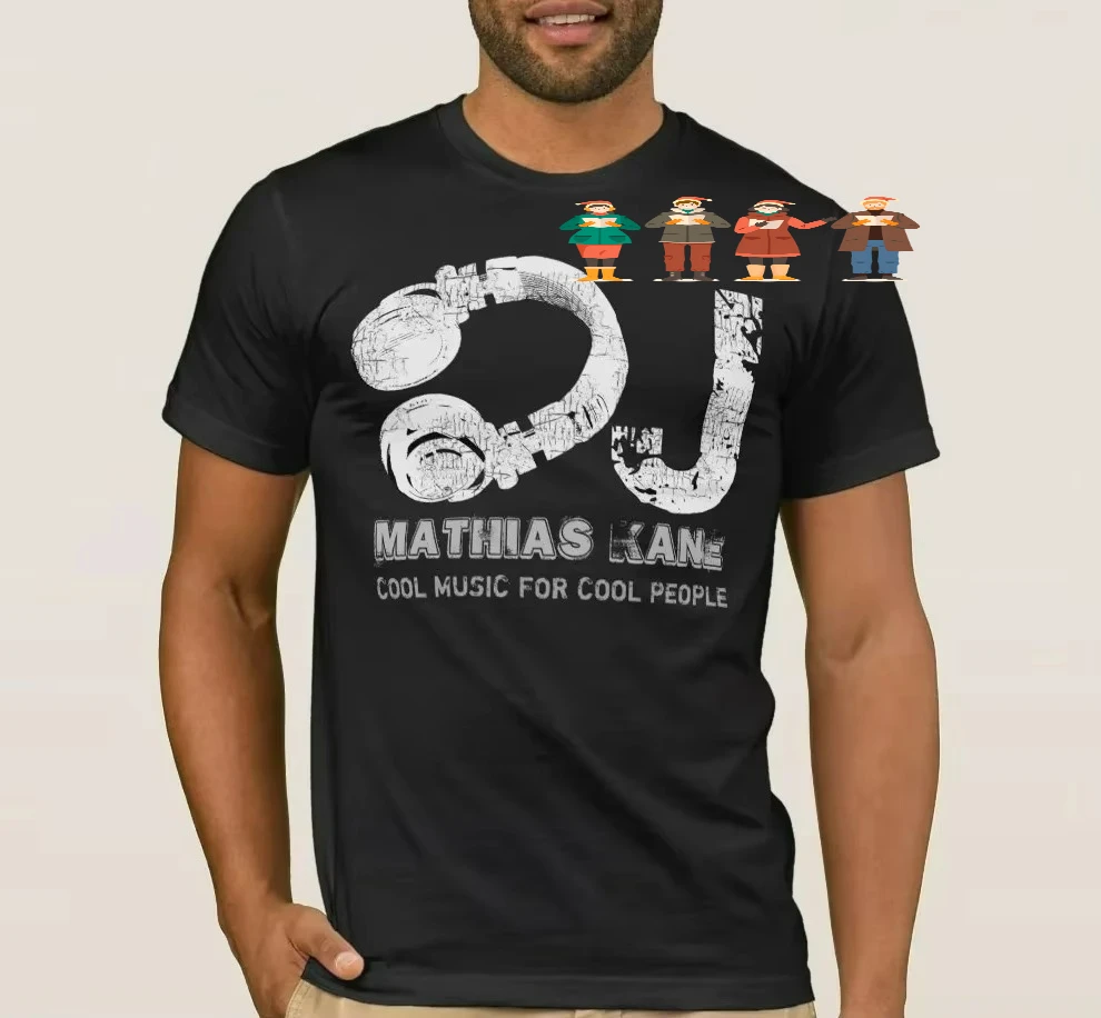 Cool Music Headset DJ T-Shirt 100% Cotton O-Neck Summer Short Sleeve Casual Mens T-shirt Size S-3XL