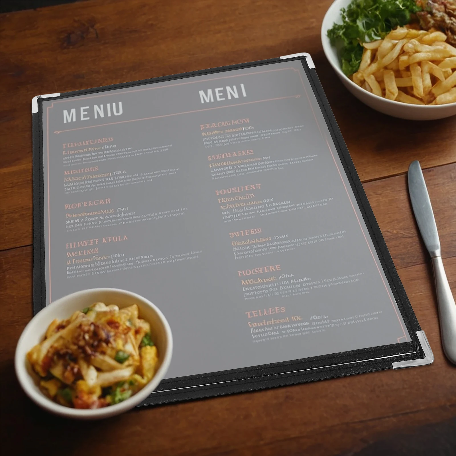 

PVC Menu Holder Transparent Cover for Restaurants Cafes Hotels Multi-Page Folder Scratch Resistant Elegant Menu Management