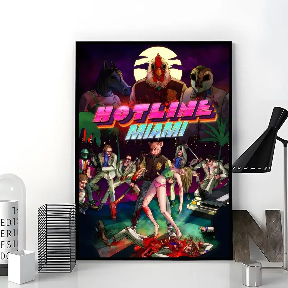 Action game Hotline Miami Poster Aesthetic Dorm & Bedroom Wall Art Decor