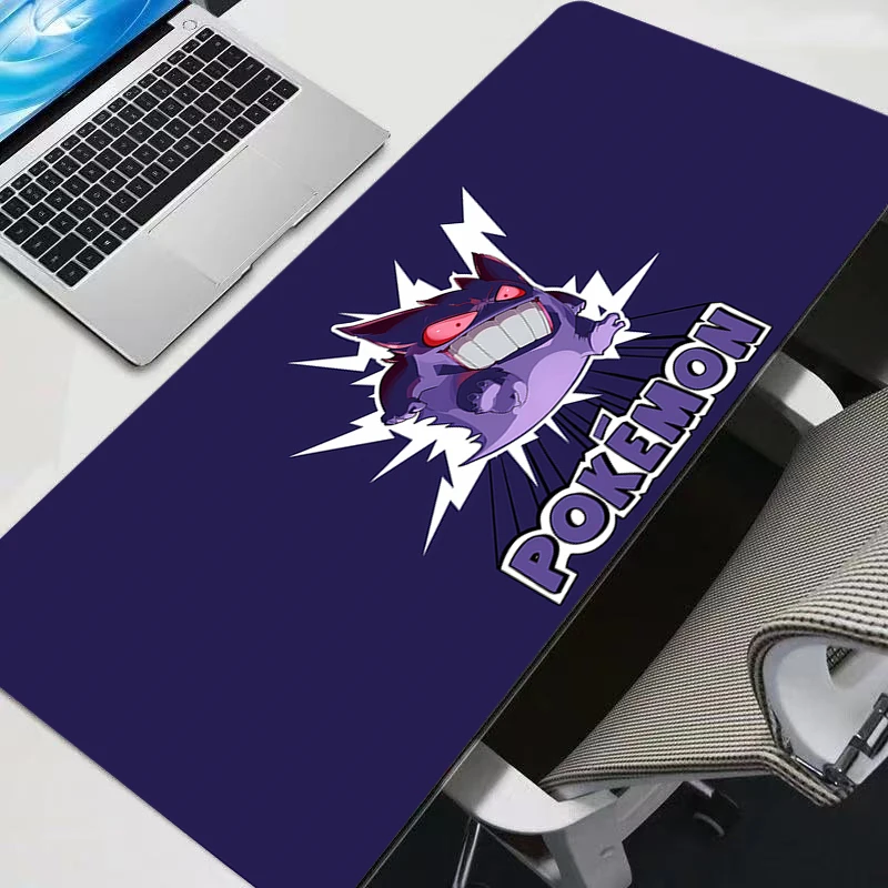 Pokemon Pikachu Gengar Mouse Pad Large Rubber PC Computer Gaming Accessories Mousepad Desk Mat Locking Edge Gamer Carpet