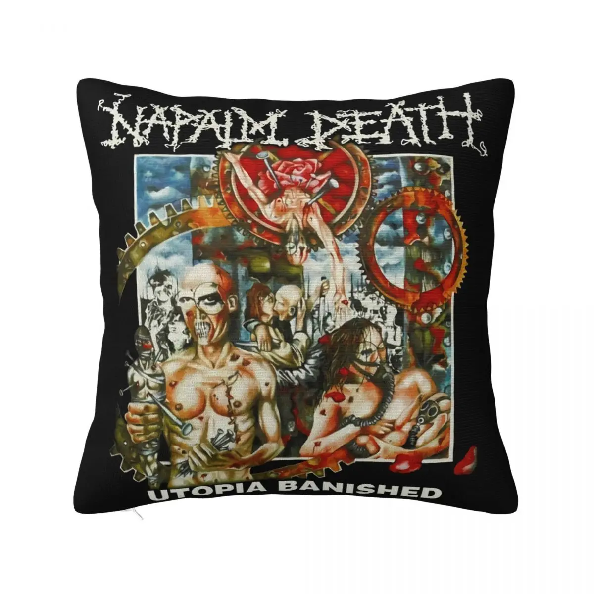 Napalm Death Band Utopia Banished Cotton Black Men M 4Xl K1982 Graphic Letter Humor Pillow Case