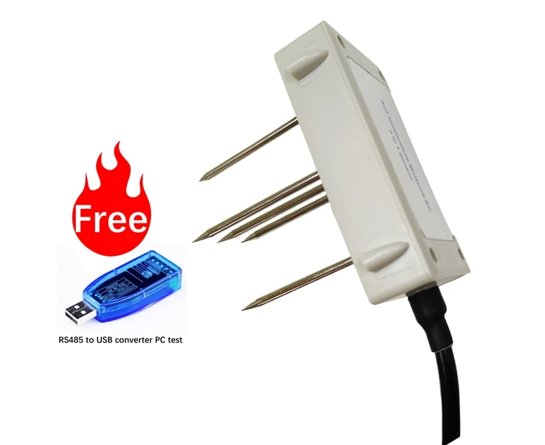 Industrial SDI12 4-20mA RS485 Asbestos Coconut Bran Shell Cultiwool Digital Soil Temperature Moisture EC Sensor