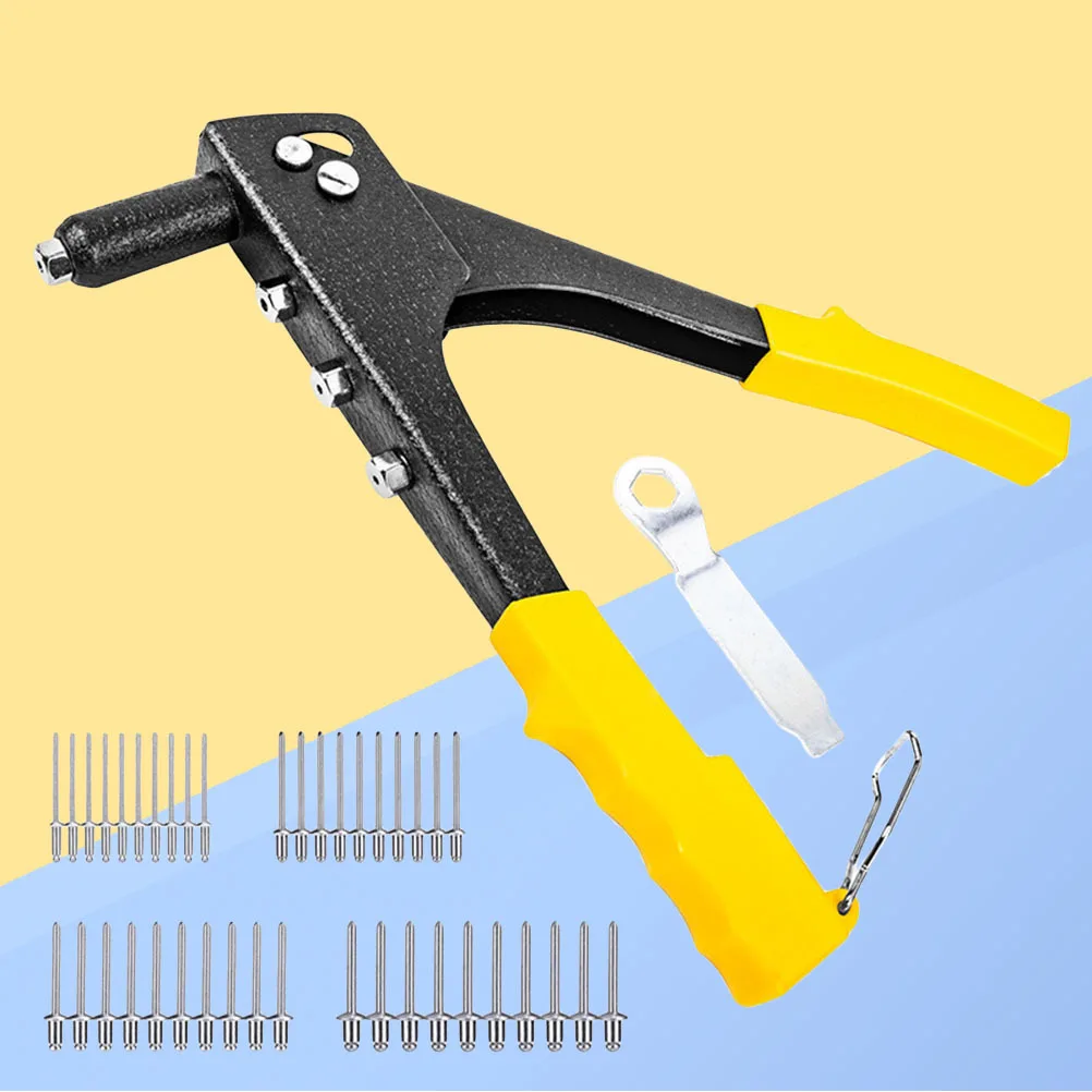 1 Satz 1 Satz manuelle Nietpistole mit einem Griff für Blindnieten, Zugkern-Nietwerkzeug, robustes Metallfaser-Kunststoff