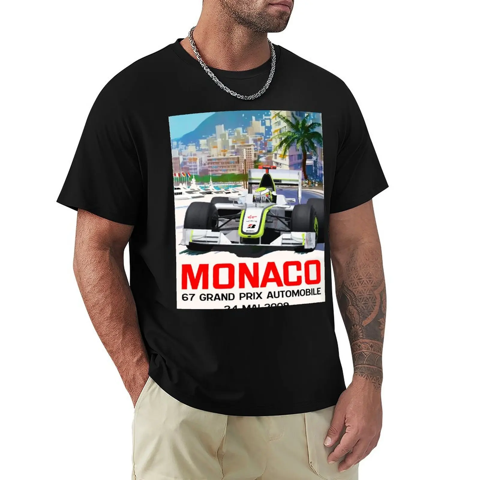 Jenson Button Brawn Monaco GP 2009 T-Shirt Plus Size Workout Short Sleeve Top
